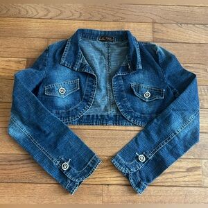 Y2K cropped denim jacket